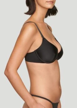 The Plunge - Satin, Black Shine -Velisse Bikini Shop pdp the plunge satin black shine b0 02