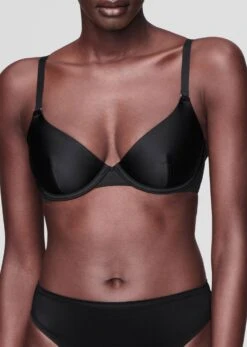 The Plunge - Satin, Black Shine -Velisse Bikini Shop pdp the plunge satin black shine b2 01