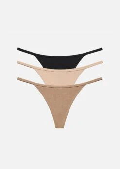 The String Thong Pack Of 3 - Modal, Black & Taupe -Velisse Bikini Shop pdp the string thong modal black taupe b0 01