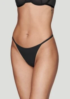The String Thong - Modal, Black -Velisse Bikini Shop pdp the string thong modal black b1 02