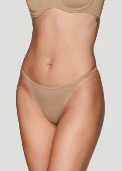 The String Thong - Modal, Taupe 11 The String Thong - Modal, Taupe -Velisse Bikini Shop pdp the string thong modal taupe b1 01 1