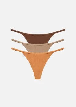 The String Thong Pack Of 3 - Modal, Caramel -Velisse Bikini Shop pdp the string thong pack of 3 modal caramel b0 01