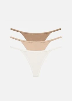 The String Thong Pack Of 3 - Modal, Sand -Velisse Bikini Shop pdp the string thong pack of 3 modal sand b0 01 1