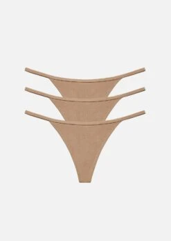 The String Thong Pack Of 3 - Modal, Taupe -Velisse Bikini Shop pdp the string thong pack of 3 modal taupe b0 01
