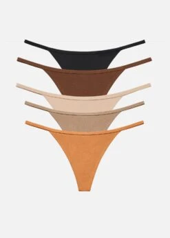 The String Thong Pack Of 5 - Modal, Caramel -Velisse Bikini Shop pdp the string thong pack of 5 modal caramel b0 01 1