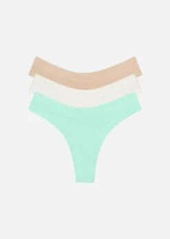 The Thong Pack Of 3 - Modal, Aqua -Velisse Bikini Shop pdp the thong pack of 3 modal aqua b0 01