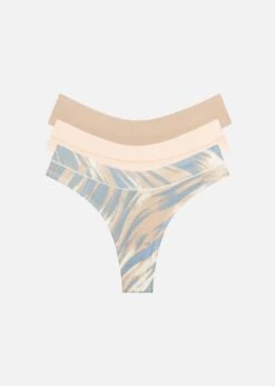 The Thong Pack Of 3 - Modal, Brush Print -Velisse Bikini Shop pdp the thong pack of 3 modal brush print b0 01