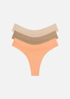 The Thong Pack Of 3 - Modal, Coral -Velisse Bikini Shop pdp the thong pack of 3 modal coral b0 01