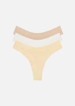 The Thong Pack Of 3 - Modal, Pearl -Velisse Bikini Shop pdp the thong pack of 3 modal pearl b0 01 1