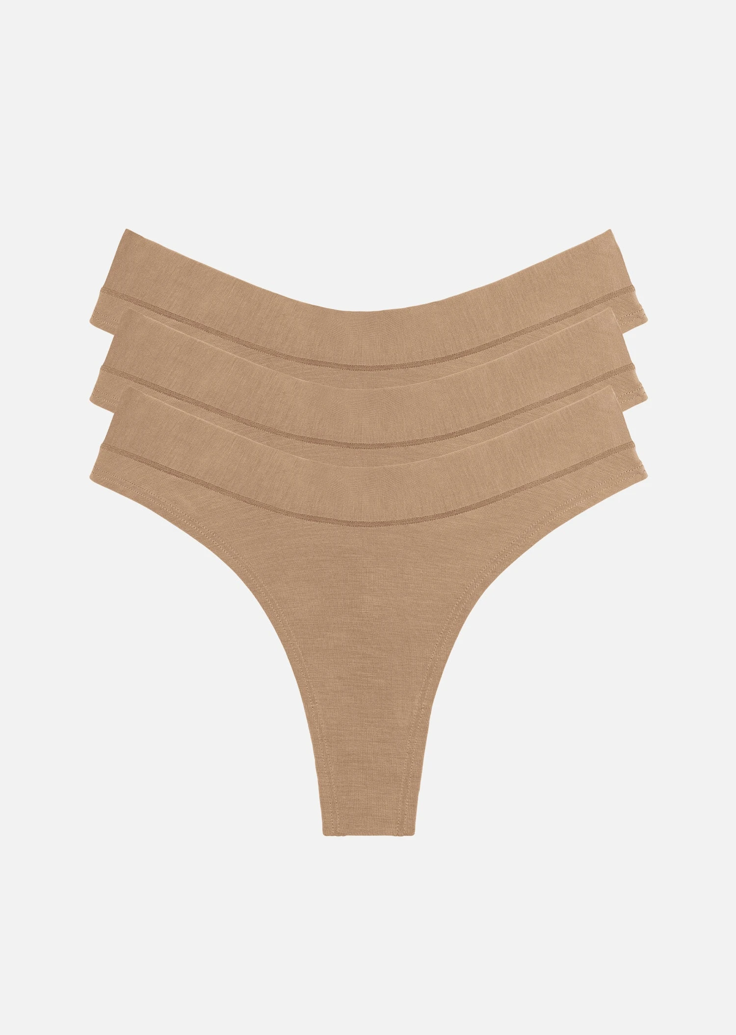 The Thong Pack Of 3 - Modal, Taupe 5 The Thong Pack Of 3 - Modal, Taupe - Image 3