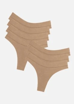 The Thong Pack Of 7 - Modal, Taupe 14 The Thong Pack Of 7 - Modal, Taupe -Velisse Bikini Shop pdp the thong set modal taupe set of 7 b0 01